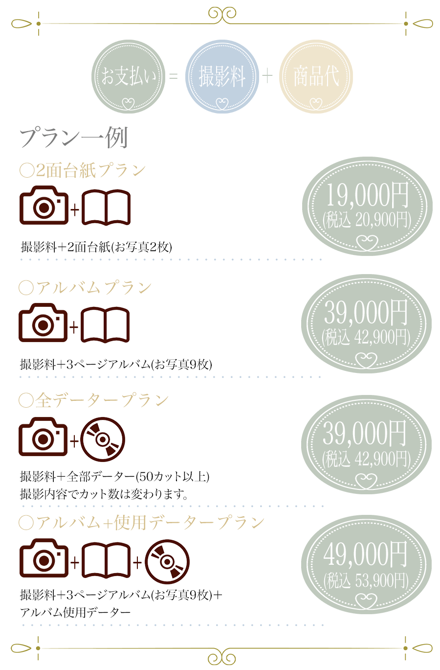 山口県下関市の写真館の料金